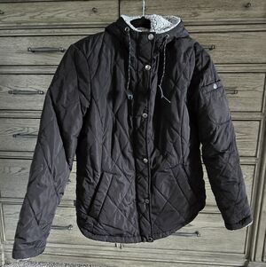 Free Country Quilted Brown Hooded Jacket